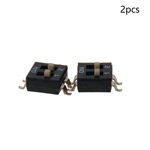 Fielect 2db Fekete DIP Kapcsoló, Vízszintes Kapcsoló 2 Pozíciók 2.54 mm-es Pályán az Áramkör Breadboards PCB