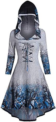 RMXEi női peacoat kabát Gothic Ruházat, Női Ruha a Halloween Farsang Cosplay Fél Vintage Kapucnis