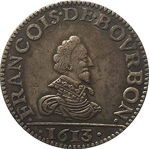 1613 Francia Érme Tiszta Réz Bevonatú Ezüst Működtet Érmék Kézműves CollectionCoin Gyűjtemény Emlékérme