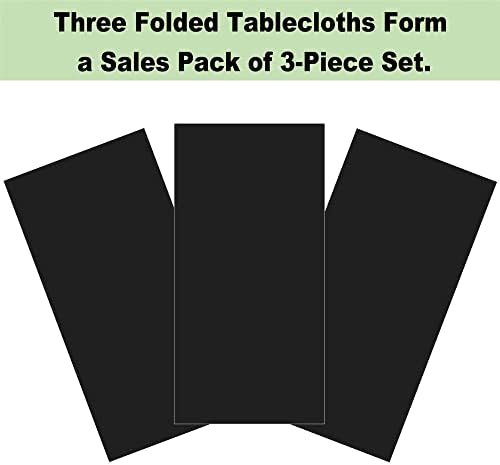 Műanyag, Fekete Terítővel 3 Csomag Eldobható Táblázat tartalmazza 54 x 108 Cm Pályán Onyx Fekete abrosz a Felek Születésnapok