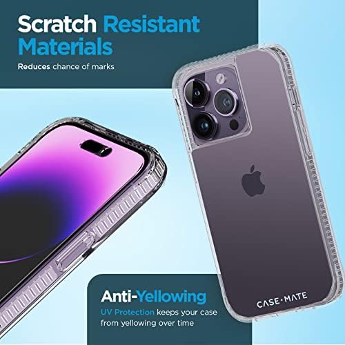 Case-Mate Kemény Plusz iPhone 14 Pro Esetben - Tiszta [15FT Csepp Védelem] [Vezeték nélküli Töltés Kompatibilis] Telefon