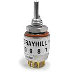 Grayhill M3786/20-043, Rotary Switch SPDT 2 Flatted Tengely Forrasztani Húz 0.2 EGY 220VAC 28VDC (2 Elem)
