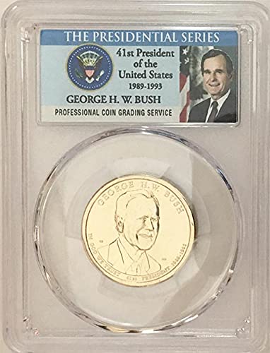 2020 D Pozíció B $1 BU George HW Bush Elnöki Dollár MS 65 Elnöki Címke PCGS