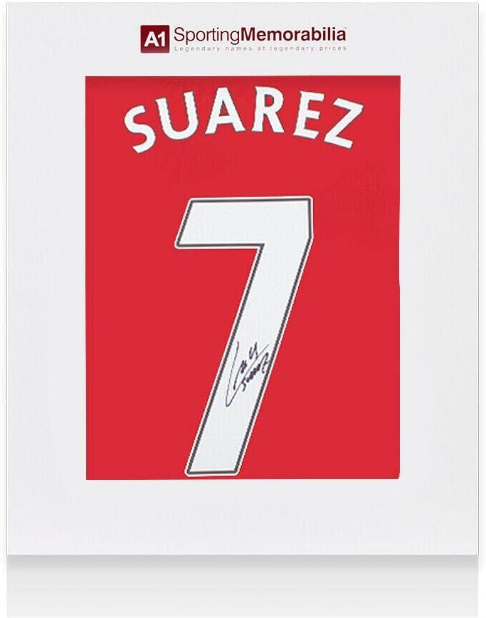 Luis Suarez Aláírt Liverpool Ing - 2012-13, Szám 7 - Díszdobozban Autogram - Dedikált Foci Mezek