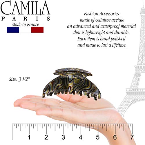 Camila Párizs CP2483 francia hajcsat a Nők, dús Haja Hosszú, Göndör, Hullámos Haj, Kézzel készített Onyx, Lányok, Haj Karom