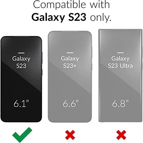 DEERLAMN Samsung Galaxy S23 Esetben a Dia Kamera Fedél+képernyővédő fólia(2 Csomag),Forgatható Gyűrű Kitámasztó Katonai Ütésálló