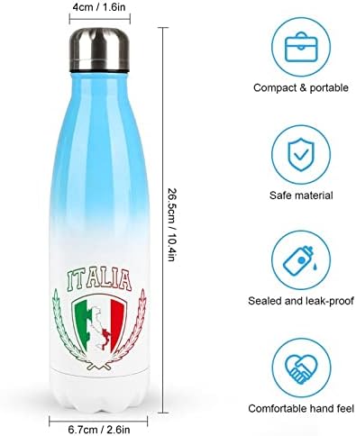 Olaszország Zászló Szimbólum 17oz Sport, Víz, Üveg, Rozsdamentes Acél Vákuum Szigetelt Cola Forma Újrafelhasználható Sport