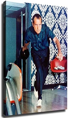 Az egykori amerikai Elnök, Poszter Nixon tekepálya Plakát Grafika lakberendezés Művészet Nyomtatott Vászon Home Office Nappali,