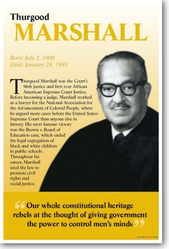 Thurgood Marshall - Afrikai Amerikai Legfelsőbb Bíróság - ÚJ Tanterem Poszter