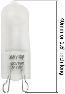 Anyray A1728F (10)-Izzók Matt Üveg 75 Watt G9 T4 75W Halogén Bi-Pin-130 V 75Watt