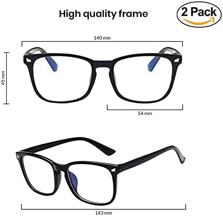 2 darabos csomag - Fekete-Fekete - Digitális Szemüveg - Kék Fény Blokkoló - Számítógép Szűrő - Stílus & Kényelmes - Tökéletes