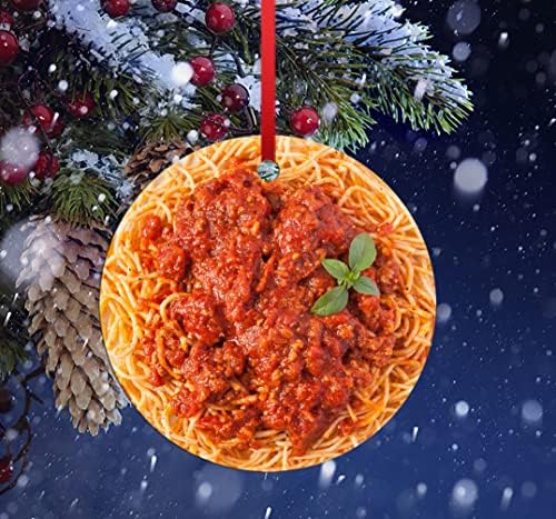 godblessign Spagetti Karácsonyi Dísz Vicces Élelmiszer karácsonyfa Díszítés Emlék Tészta, Húsgombóc Újdonság Reális Élelmiszer