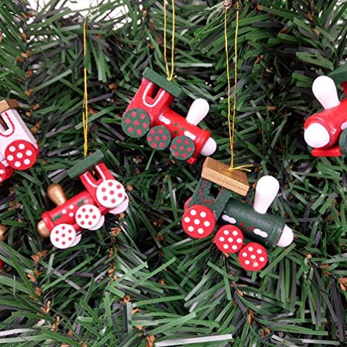 BESPORTBLE Karácsonyi Ajándék Csomag 6 Kis Karácsonyi Vonat Medál Fa Festmény Kézműves Lógó Medál Miniatűr Vonat