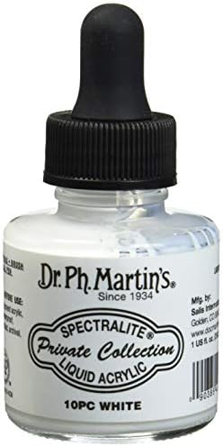 Dr. Ph Martin Spectralite magángyűjtemény Folyékony Akril (10PC) Arcylic Festék, Üveg, 1.0 oz, Fehér