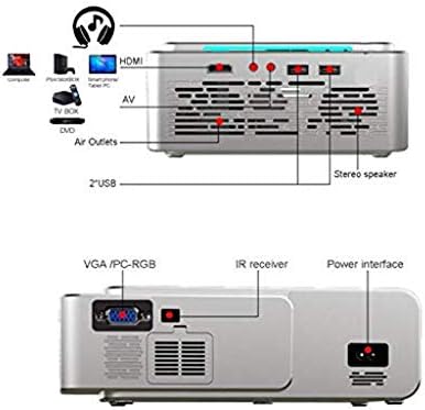 CLGZS Hordozható LCD Projektor Teljes 1080P Támogatott, Kompatibilis telefonnal, TV-Stick, Játékok, AV, Beltéri, Kültéri