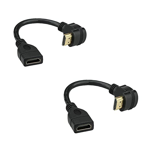 Bluwee (2 Pack, 0.5 FT) HDMI-Kábelt is nagysebességű 90-Fokos Szögben HDMI Férfi-Nő Kiterjesztését Wire Kábel HDMI Extender