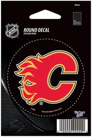 WinCraft NHL Calgary Flames WCR66228091 Kerek Vinyl Matrica, 3 x 3