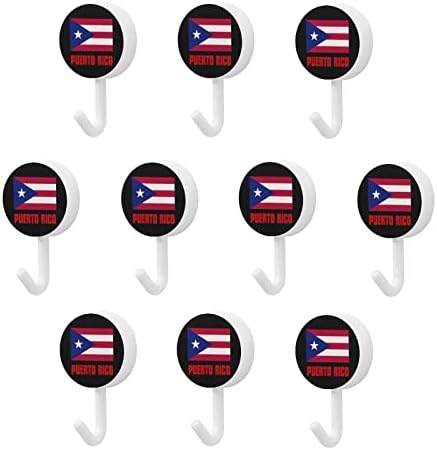 Büszkesége Puerto Rico Zászlót 10 Db Műanyag Kampó Aranyos Fal Horgok Kulcs Kampó Haza Konyha Dekor Ajtó