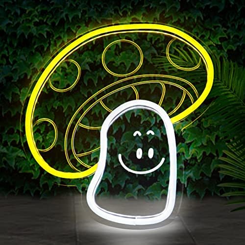 NEONLG Aranyos Mosoly Gomba neonreklám, Szabályozható 3D Művészeti Boldog Arcát LED Gyerekeknek Tini Fiúk, Lányok, jó Vicces