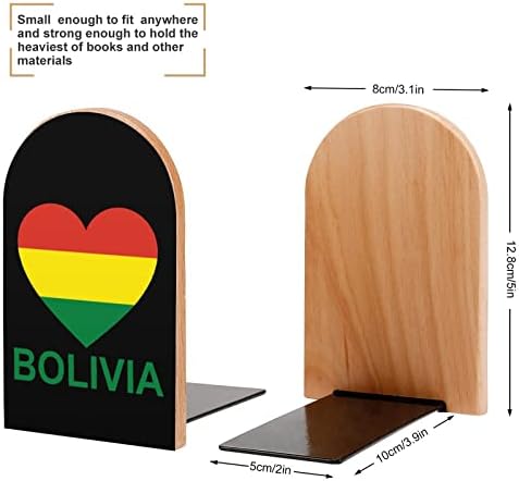 A szerelem Bolívia Fa Könyvtámasz Nehéz Könyvet Tartók Polcokat Díszítő Könyv Véget ér