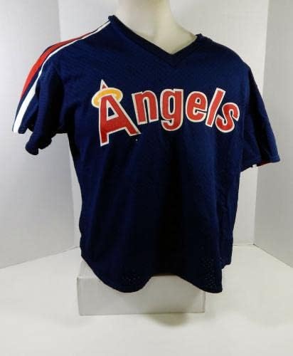 1983-90 Kaliforniai Angyalok 71 Játék Használt, Kék Mez gyakorlást 268 - Játék Használt MLB Mezek