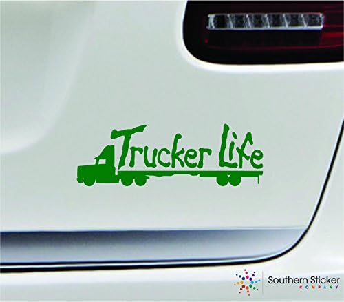 Kamionos Élet 18 Wheeler 7x2.4 Zöld Vezetői Utak Autópálya Jármű Teherautó Egyesült Államok Amerika Színes Matrica Állami