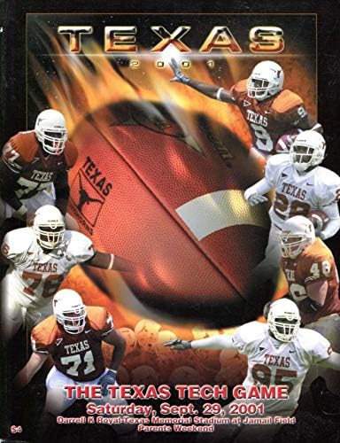 2001 Texas Longhorns v Texas Tech Red Raiders Labdarúgó-Program - Főiskolai Programok