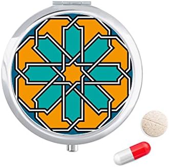 Marokkói Stílus Virág, Absztrakt Minta Tabletta Esetben Zsebében Gyógyszer Tároló Doboz, Tartály Adagoló