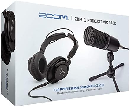 Zoom ZDM-1 2-Személy Podcast Mikrofon Csomag Készlet, Fejhallgató, Mikrofon, Kábelek, aztán Bumm Karok, valamint 2 Boom Kar