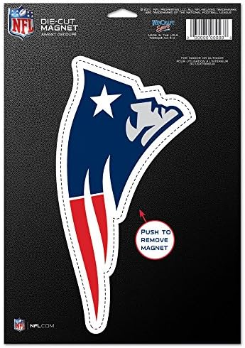 WinCraft NFL New England Patriots 83761010 Meghalni Vágott Logó Mágnes, 6.25 x 9, Fekete